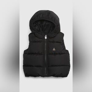 GAP Baby Black Hooded Puffer Vest